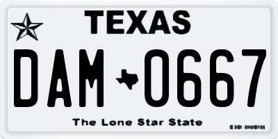 TX license plate DAM0667