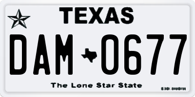 TX license plate DAM0677