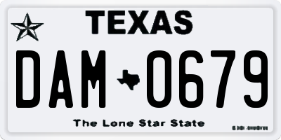 TX license plate DAM0679