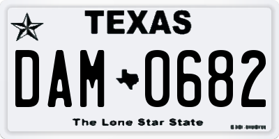 TX license plate DAM0682