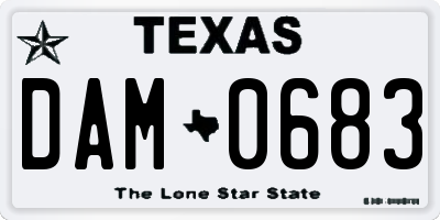 TX license plate DAM0683