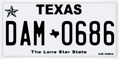 TX license plate DAM0686
