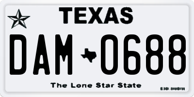 TX license plate DAM0688