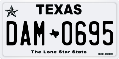 TX license plate DAM0695