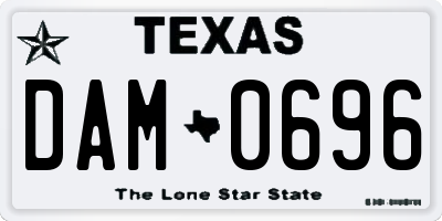 TX license plate DAM0696