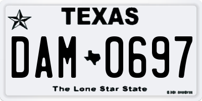TX license plate DAM0697