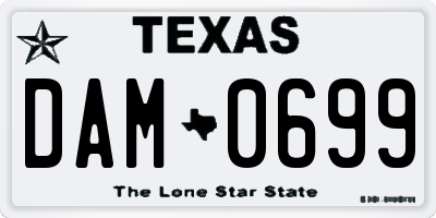 TX license plate DAM0699