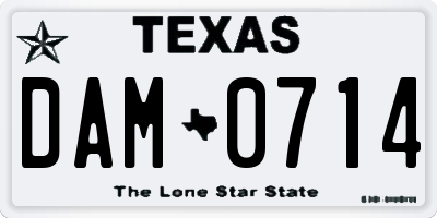 TX license plate DAM0714