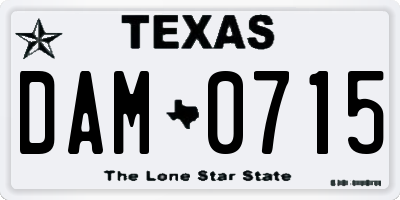 TX license plate DAM0715