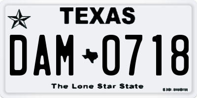 TX license plate DAM0718
