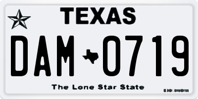 TX license plate DAM0719