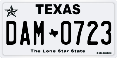 TX license plate DAM0723