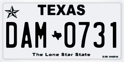 TX license plate DAM0731