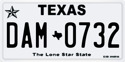 TX license plate DAM0732