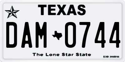 TX license plate DAM0744