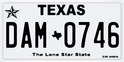 TX license plate DAM0746