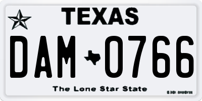 TX license plate DAM0766