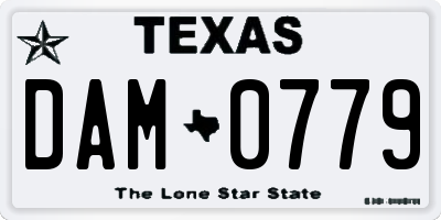 TX license plate DAM0779