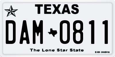 TX license plate DAM0811