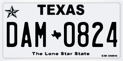 TX license plate DAM0824
