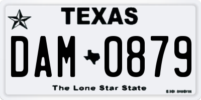 TX license plate DAM0879