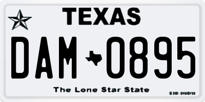 TX license plate DAM0895