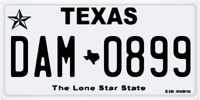 TX license plate DAM0899
