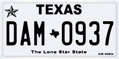 TX license plate DAM0937