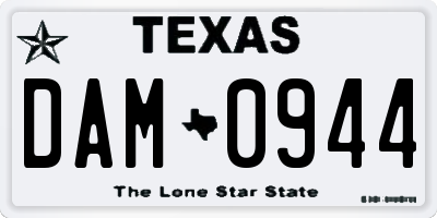 TX license plate DAM0944