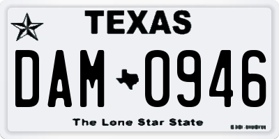 TX license plate DAM0946