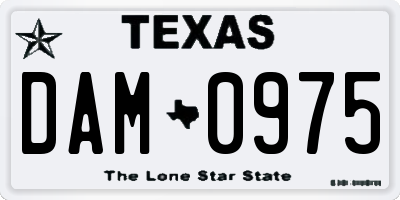 TX license plate DAM0975