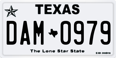 TX license plate DAM0979