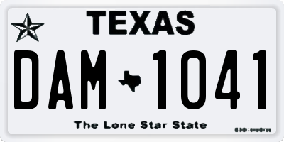 TX license plate DAM1041