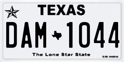 TX license plate DAM1044