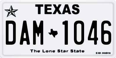 TX license plate DAM1046