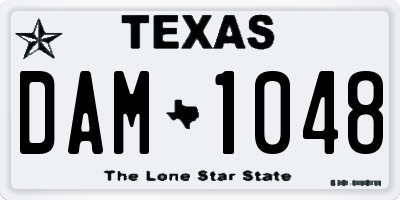 TX license plate DAM1048