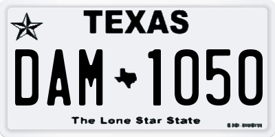 TX license plate DAM1050