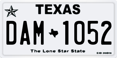 TX license plate DAM1052