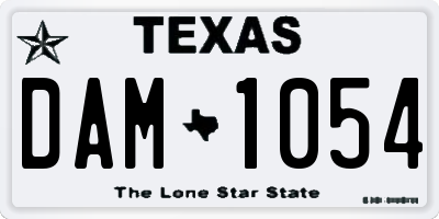 TX license plate DAM1054