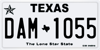 TX license plate DAM1055