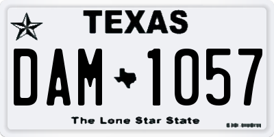 TX license plate DAM1057