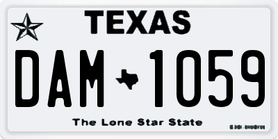 TX license plate DAM1059