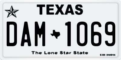 TX license plate DAM1069