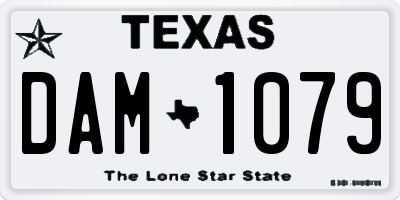 TX license plate DAM1079