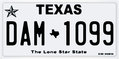 TX license plate DAM1099