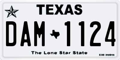 TX license plate DAM1124