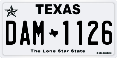 TX license plate DAM1126