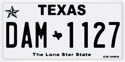 TX license plate DAM1127