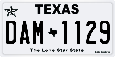 TX license plate DAM1129