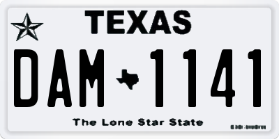 TX license plate DAM1141